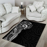 New Zealand Maori Koru Art Traditional Tattoo Area Rug Simple Style