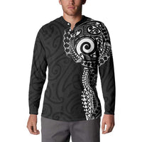 New Zealand Maori Koru Art Traditional Tattoo Button Sweatshirt Simple Style