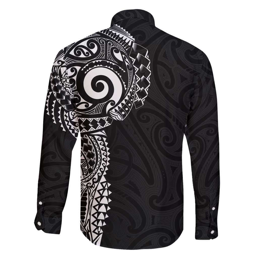 New Zealand Maori Koru Art Traditional Tattoo Family Matching Long Sleeve Bodycon Dress and Hawaiian Shirt Simple Style