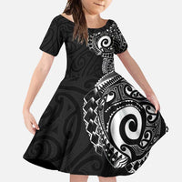 New Zealand Maori Koru Art Traditional Tattoo Family Matching Mermaid Dress and Hawaiian Shirt Simple Style