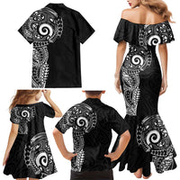 New Zealand Maori Koru Art Traditional Tattoo Family Matching Mermaid Dress and Hawaiian Shirt Simple Style