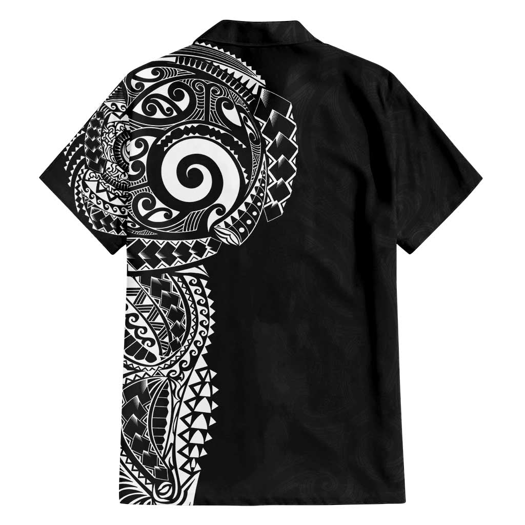 New Zealand Maori Koru Art Traditional Tattoo Family Matching Off Shoulder Maxi Dress and Hawaiian Shirt Simple Style