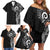 New Zealand Maori Koru Art Traditional Tattoo Family Matching Off Shoulder Short Dress and Hawaiian Shirt Simple Style