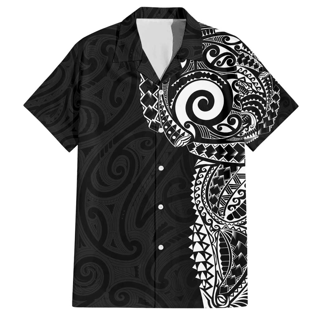 New Zealand Maori Koru Art Traditional Tattoo Family Matching Short Sleeve Bodycon Dress and Hawaiian Shirt Simple Style