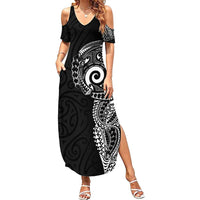 New Zealand Maori Koru Art Traditional Tattoo Family Matching Summer Maxi Dress and Hawaiian Shirt Simple Style