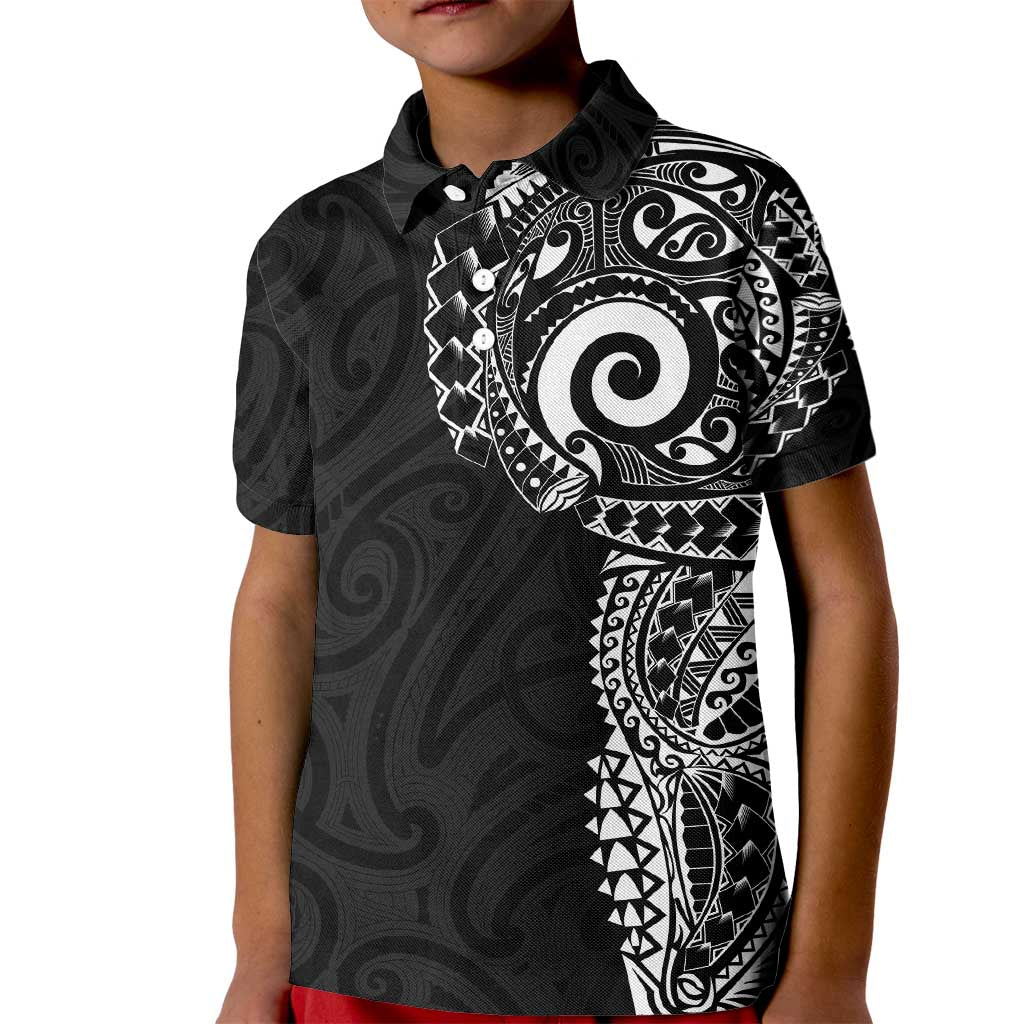 New Zealand Maori Koru Art Traditional Tattoo Kid Polo Shirt Simple Style