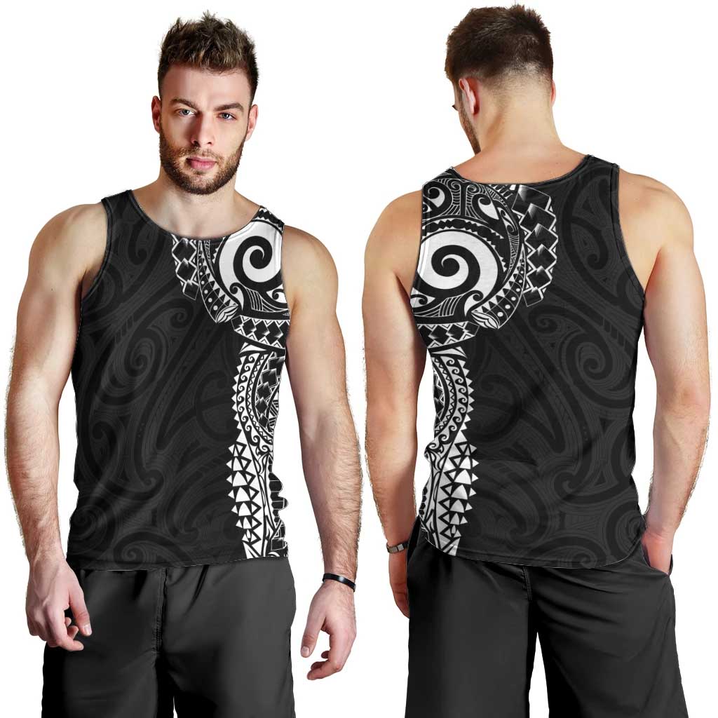 New Zealand Maori Koru Art Traditional Tattoo Men Tank Top Simple Style