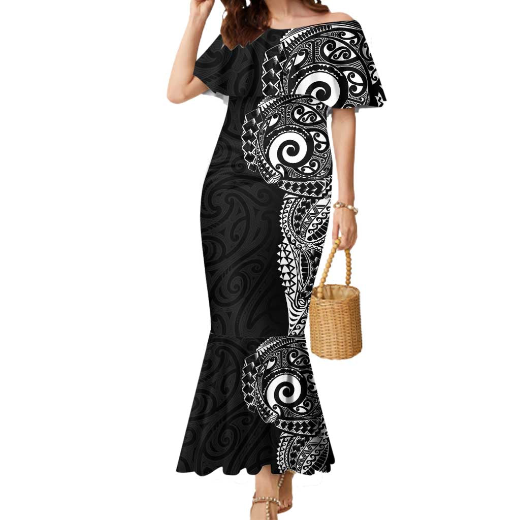 New Zealand Maori Koru Art Traditional Tattoo Mermaid Dress Simple Style
