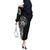 New Zealand Maori Koru Art Traditional Tattoo Off The Shoulder Long Sleeve Dress Simple Style