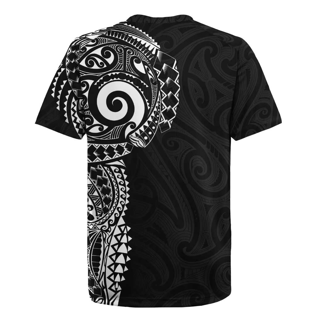 New Zealand Maori Koru Art Traditional Tattoo Rugby Jersey Simple Style