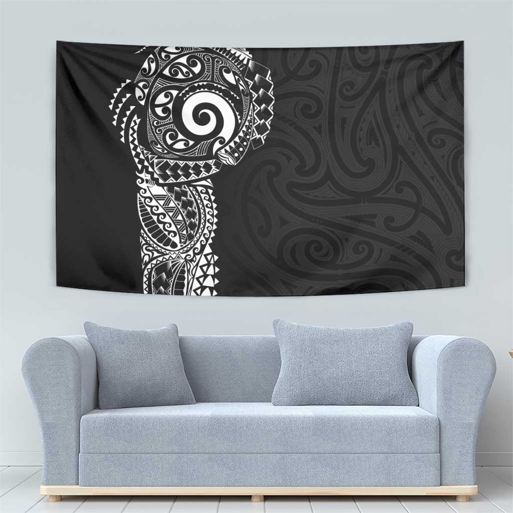New Zealand Maori Koru Art Traditional Tattoo Tapestry Simple Style