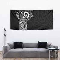 New Zealand Maori Koru Art Traditional Tattoo Tapestry Simple Style