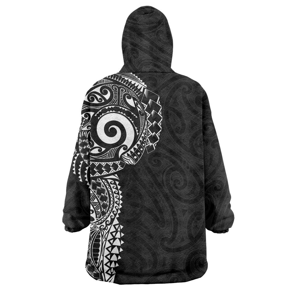 New Zealand Maori Koru Art Traditional Tattoo Wearable Blanket Hoodie Simple Style LT03 - Polynesian Pride