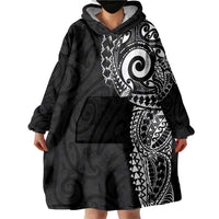 New Zealand Maori Koru Art Traditional Tattoo Wearable Blanket Hoodie Simple Style LT03 - Polynesian Pride