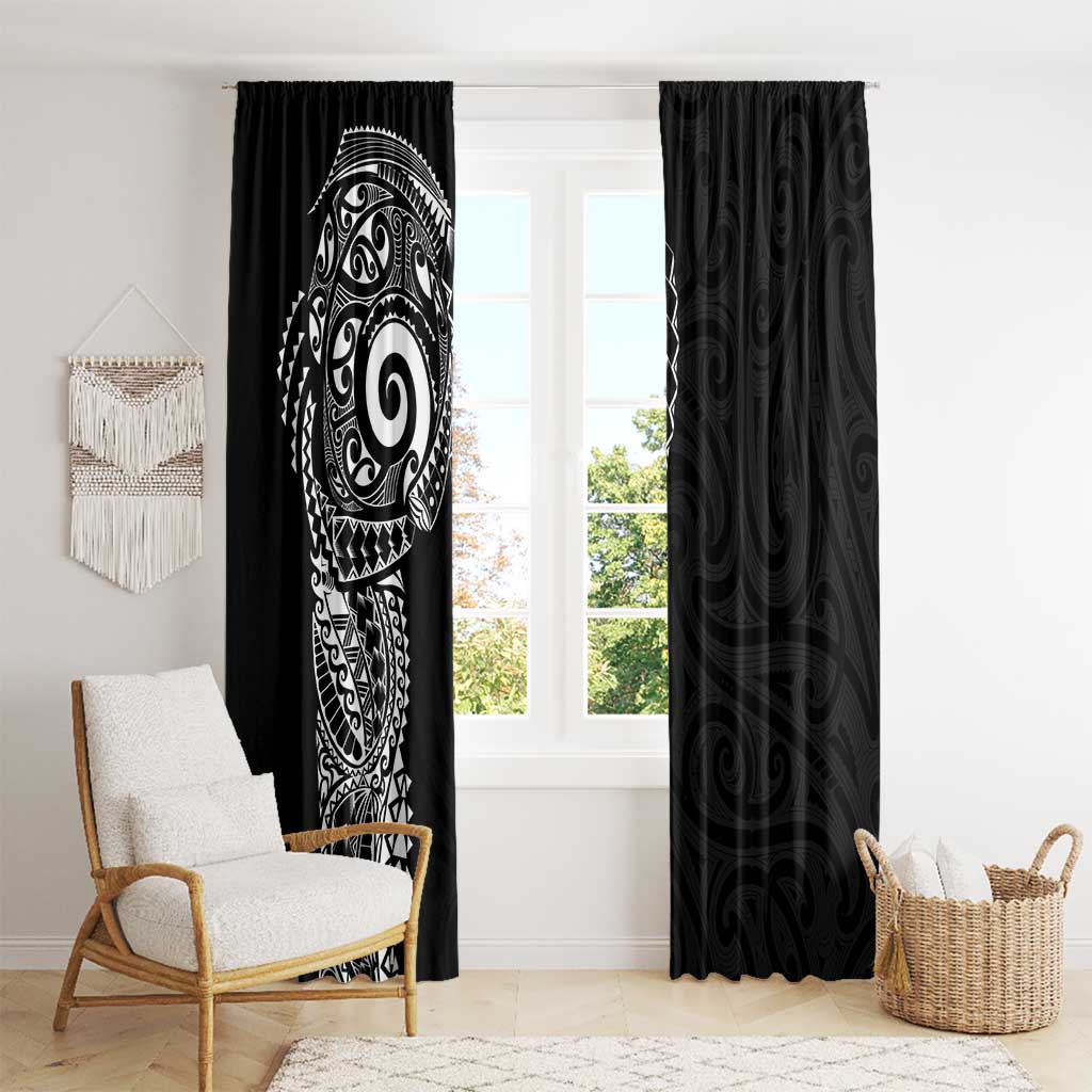 New Zealand Maori Koru Art Traditional Tattoo Window Curtain Simple Style