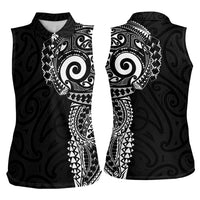 New Zealand Maori Koru Art Traditional Tattoo Women Sleeveless Polo Shirt Simple Style