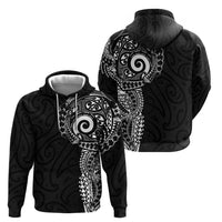 New Zealand Maori Koru Art Traditional Tattoo Zip Hoodie Simple Style