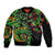 New Zealand Koru Plants and Pohutukawa Bomber Jacket Maori Tattoo Pattern