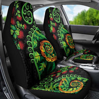 New Zealand Koru Plants and Pohutukawa Car Seat Cover Maori Tattoo Pattern