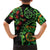 New Zealand Koru Plants and Pohutukawa Family Matching Short Sleeve Bodycon Dress and Hawaiian Shirt Maori Tattoo Pattern