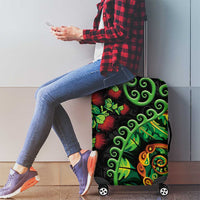 New Zealand Koru Plants and Pohutukawa Luggage Cover Maori Tattoo Pattern