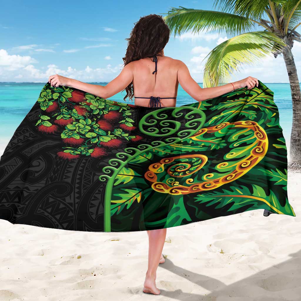 New Zealand Koru Plants and Pohutukawa Sarong Maori Tattoo Pattern
