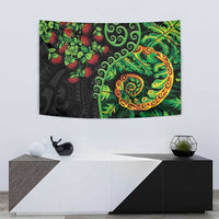 New Zealand Koru Plants and Pohutukawa Tapestry Maori Tattoo Pattern
