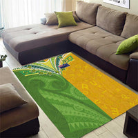 Cook Islands Language Week Area Rug Tatau Pattern and Rarotongan Alphabet - Polynesian Pride
