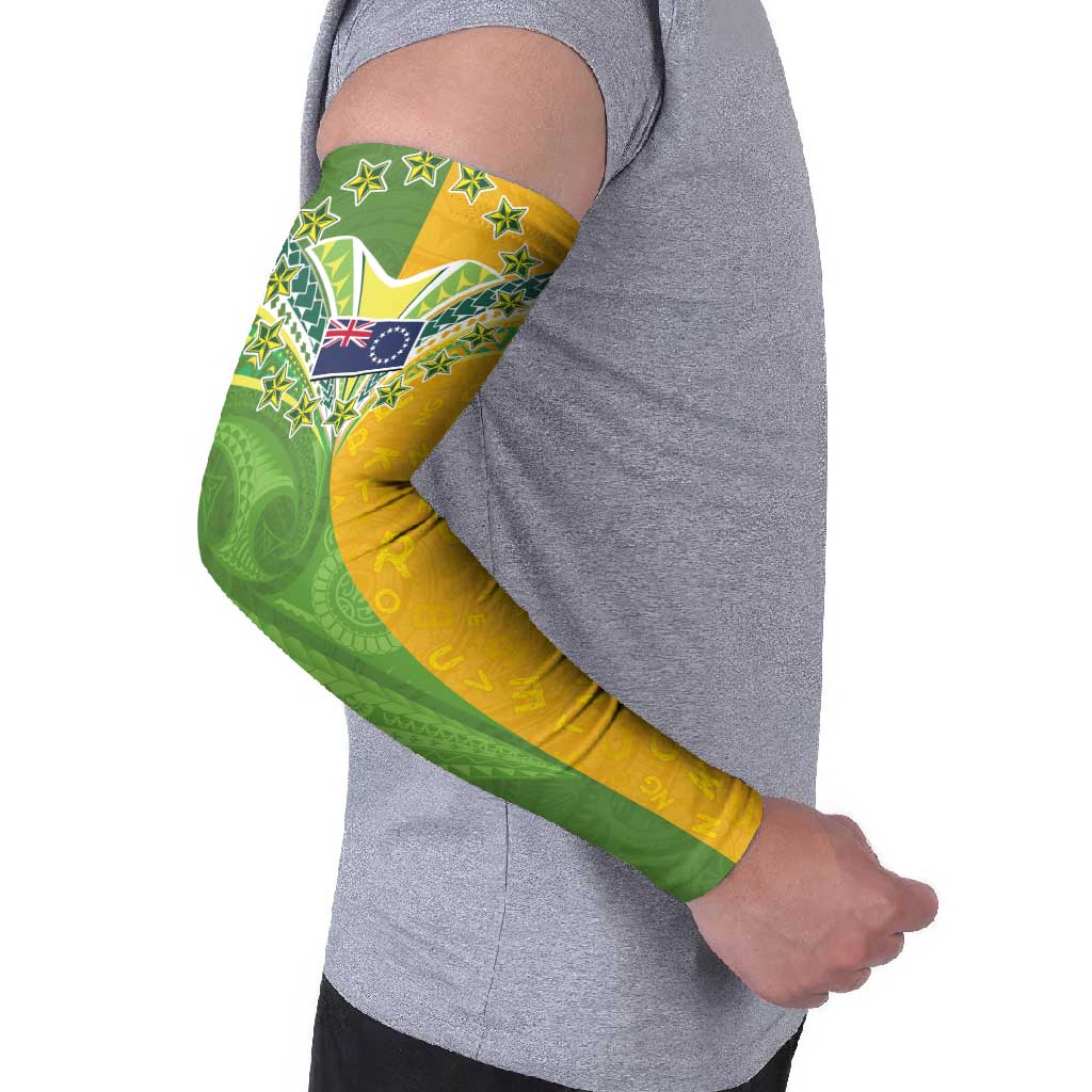 Cook Islands Language Week Arm Sleeves Tatau Pattern and Rarotongan Alphabet - Polynesian Pride