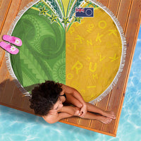 Cook Islands Language Week Beach Blanket Tatau Pattern and Rarotongan Alphabet - Polynesian Pride