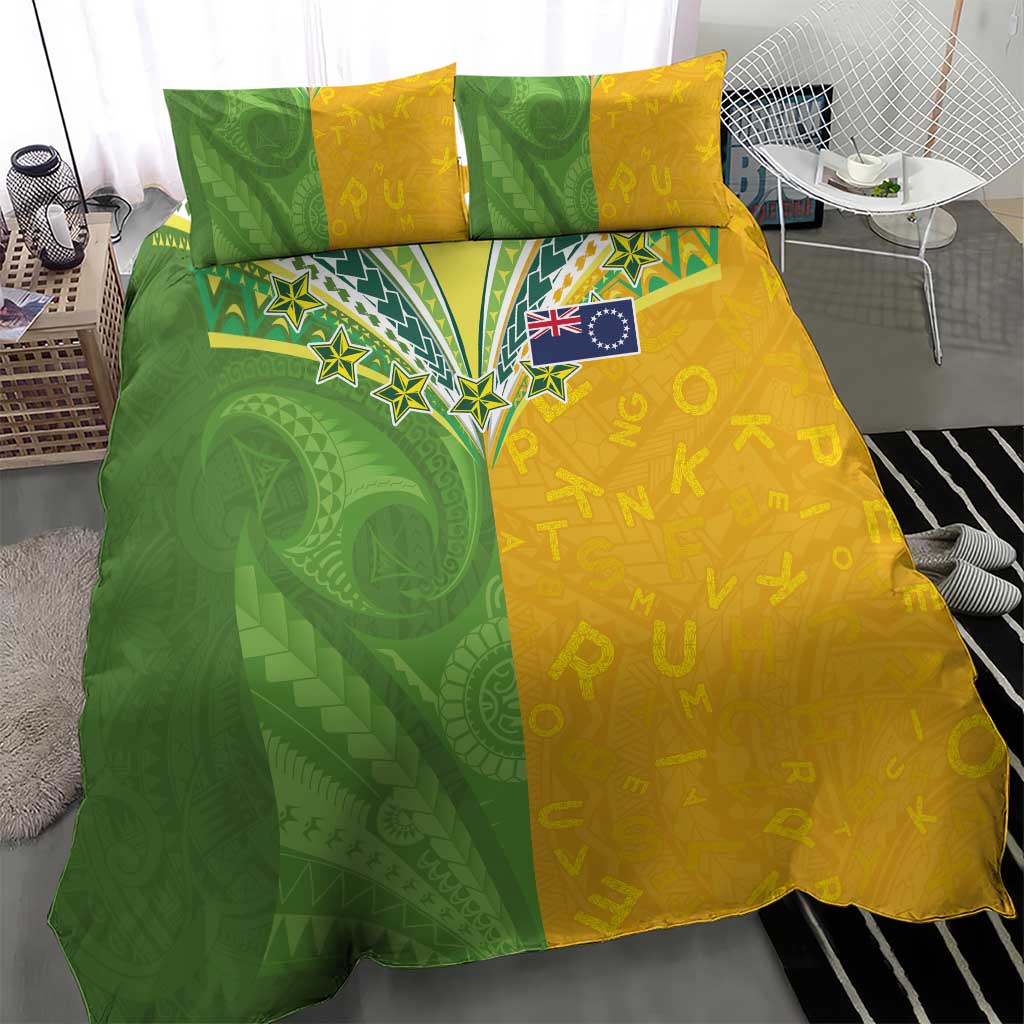 Cook Islands Language Week Bedding Set Tatau Pattern and Rarotongan Alphabet - Polynesian Pride
