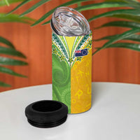 Cook Islands Language Week 4 in 1 Can Cooler Tumbler Tatau Pattern and Rarotongan Alphabet - Polynesian Pride