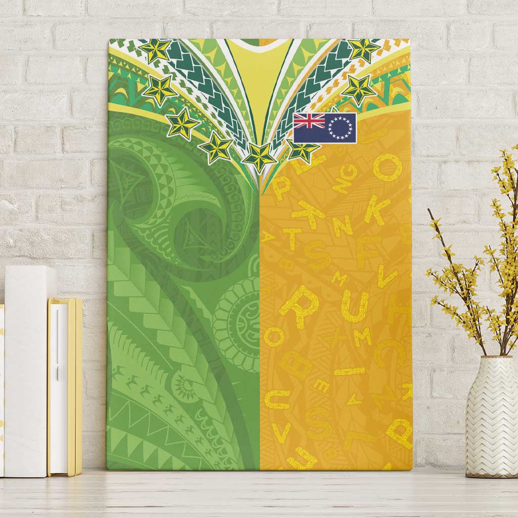 Cook Islands Language Week Canvas Wall Art Tatau Pattern and Rarotongan Alphabet - Polynesian Pride