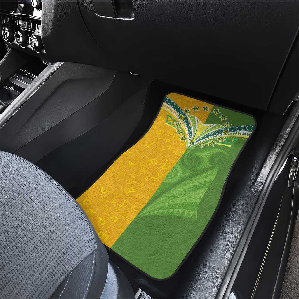 Cook Islands Language Week Car Mats Tatau Pattern and Rarotongan Alphabet - Polynesian Pride