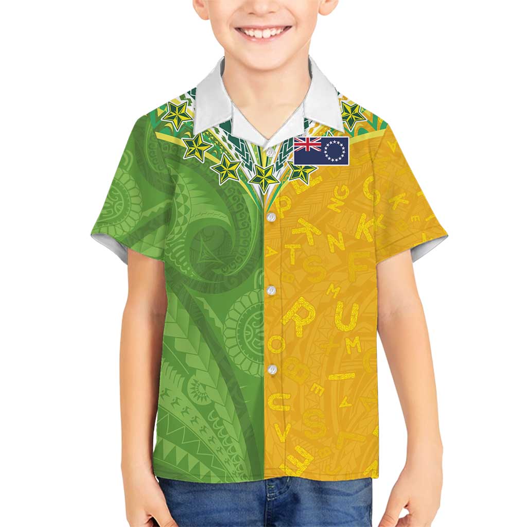 Cook Islands Language Week Family Matching Puletasi and Hawaiian Shirt Tatau Pattern and Rarotongan Alphabet - Polynesian Pride