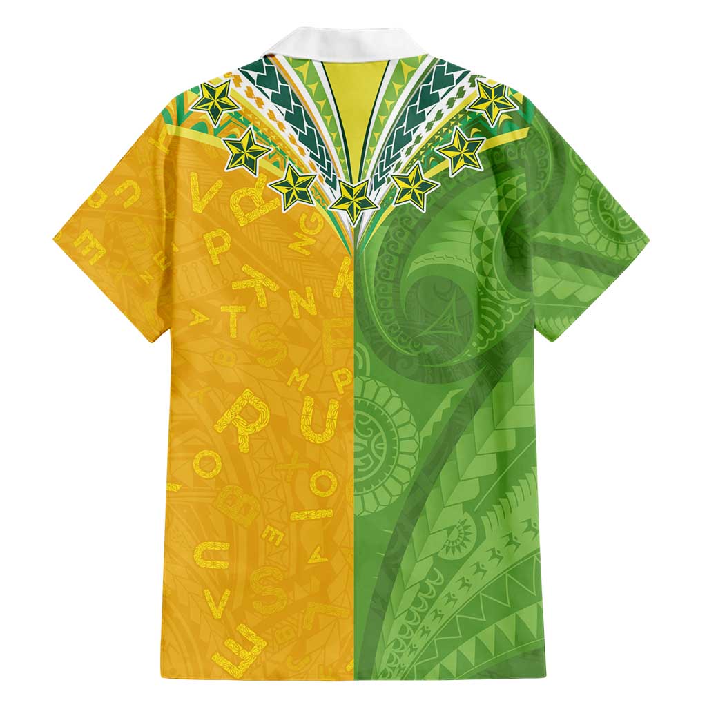 Cook Islands Language Week Family Matching Short Sleeve Bodycon Dress and Hawaiian Shirt Tatau Pattern and Rarotongan Alphabet - Polynesian Pride
