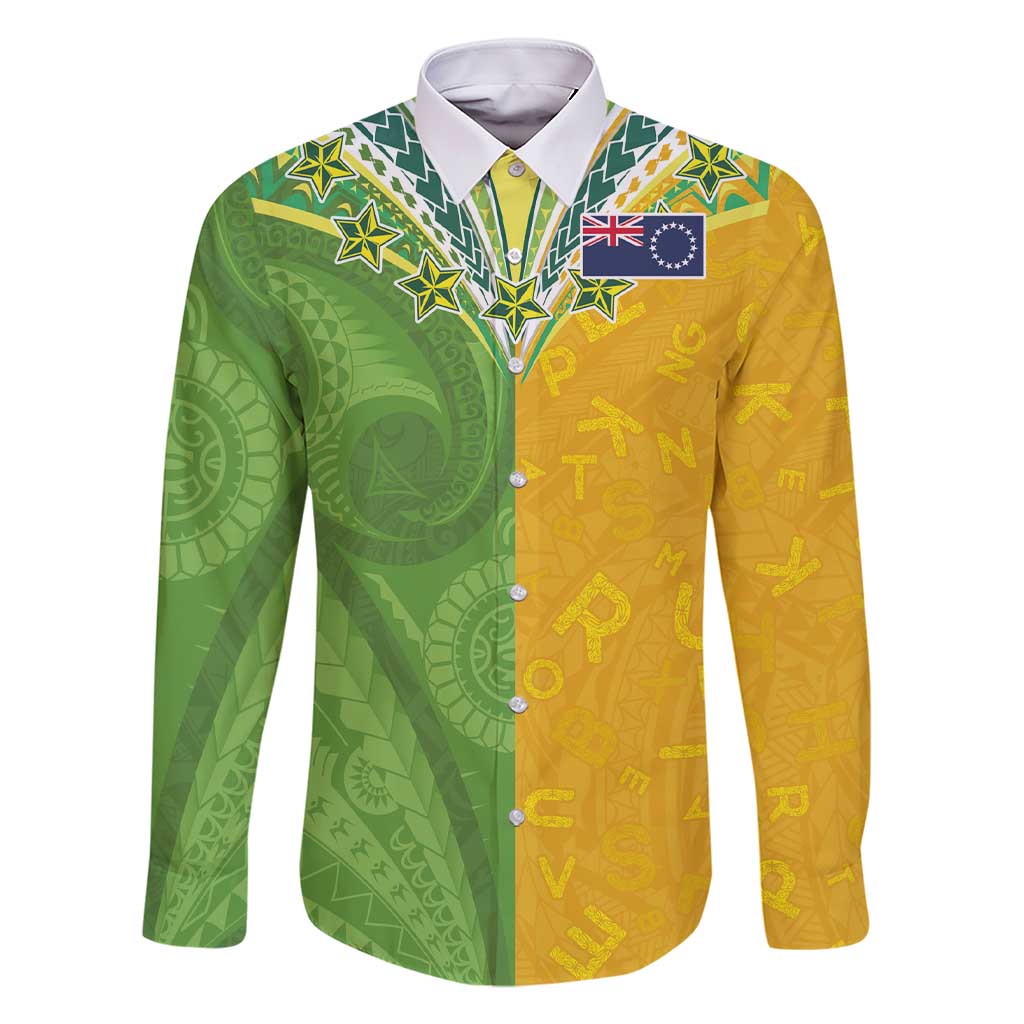 Cook Islands Language Week Family Matching Short Sleeve Bodycon Dress and Hawaiian Shirt Tatau Pattern and Rarotongan Alphabet - Polynesian Pride