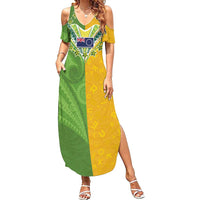 Cook Islands Language Week Family Matching Summer Maxi Dress and Hawaiian Shirt Tatau Pattern and Rarotongan Alphabet - Polynesian Pride