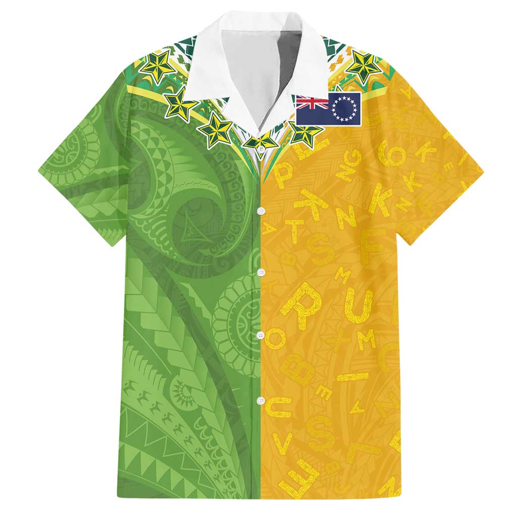 Cook Islands Language Week Hawaiian Shirt Tatau Pattern and Rarotongan Alphabet - Polynesian Pride