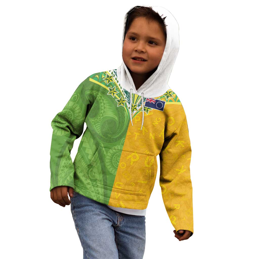 Cook Islands Language Week Kid Hoodie Tatau Pattern and Rarotongan Alphabet - Polynesian Pride