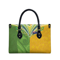Cook Islands Language Week Leather Bag Tatau Pattern and Rarotongan Alphabet - Polynesian Pride