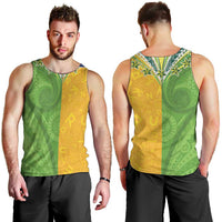 Cook Islands Language Week Men Tank Top Tatau Pattern and Rarotongan Alphabet - Polynesian Pride