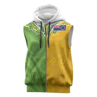 Cook Islands Language Week Sleeveless Zip Hoodie Tatau Pattern and Rarotongan Alphabet - Polynesian Pride
