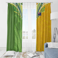 Cook Islands Language Week Window Curtain Tatau Pattern and Rarotongan Alphabet - Polynesian Pride