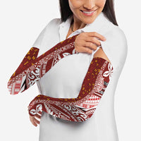 Tonga Language Week Arm Sleeves Ngatu Pattern and Tongan Alphabet - Polynesian Pride
