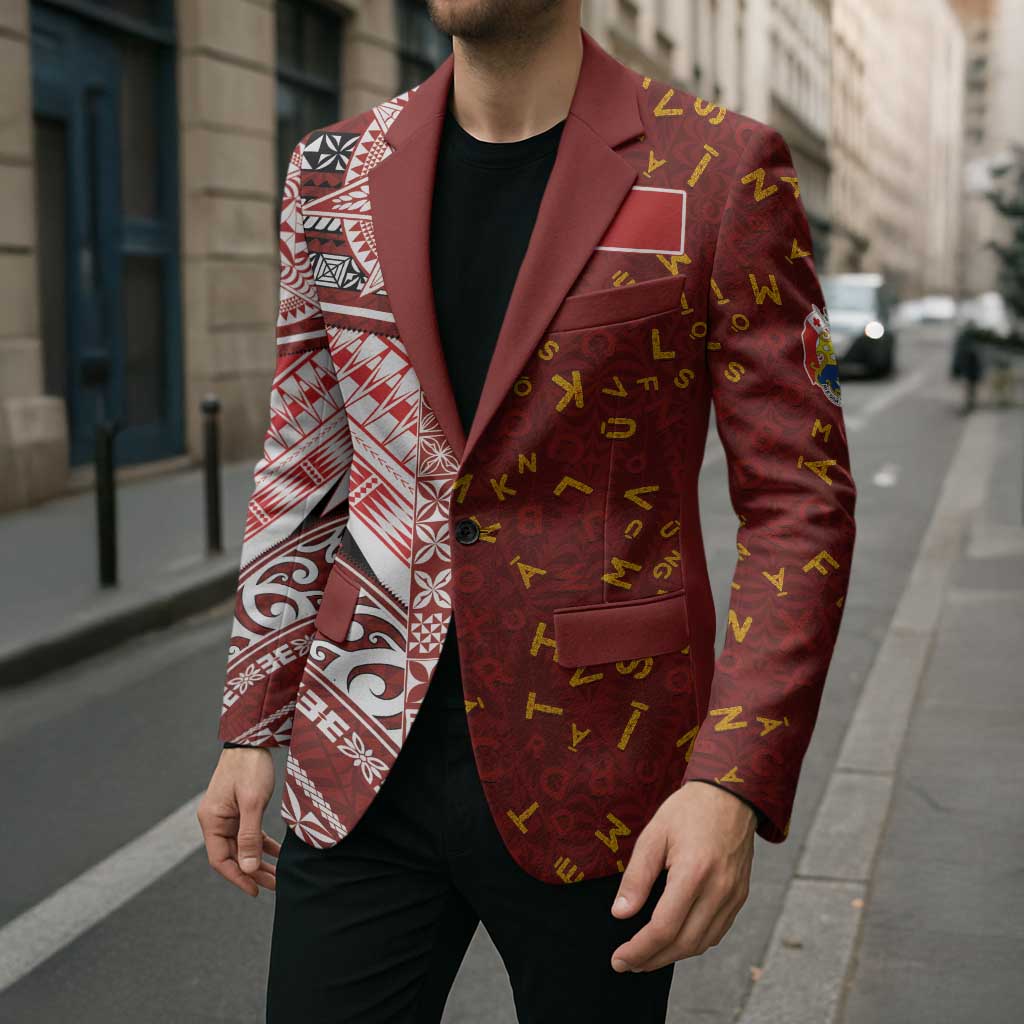 Tonga Language Week Blazer Ngatu Pattern and Tongan Alphabet - Polynesian Pride