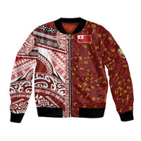 Tonga Language Week Bomber Jacket Ngatu Pattern and Tongan Alphabet - Polynesian Pride