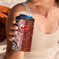 Tonga Language Week 4 in 1 Can Cooler Tumbler Ngatu Pattern and Tongan Alphabet - Polynesian Pride