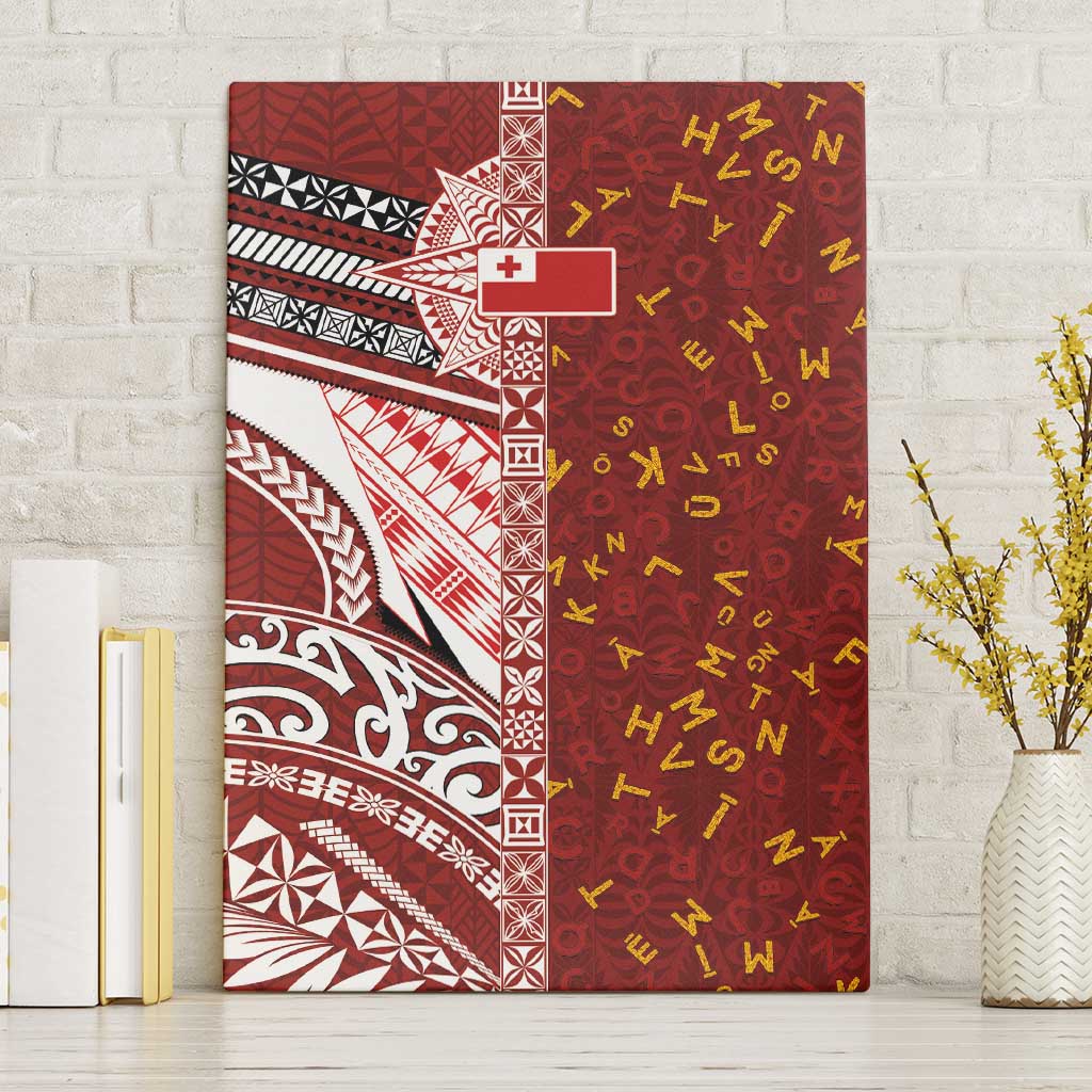 Tonga Language Week Canvas Wall Art Ngatu Pattern and Tongan Alphabet - Polynesian Pride