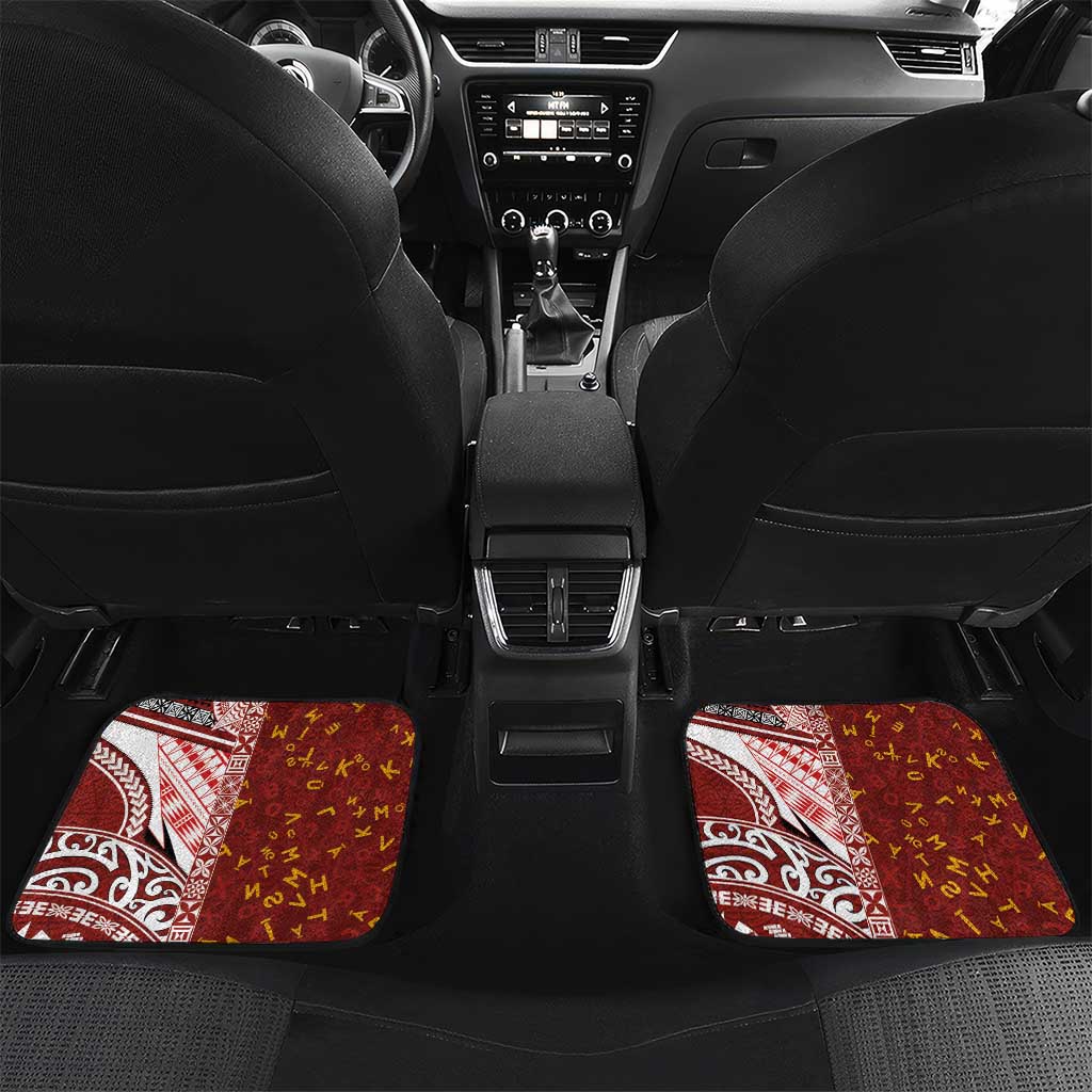 Tonga Language Week Car Mats Ngatu Pattern and Tongan Alphabet - Polynesian Pride